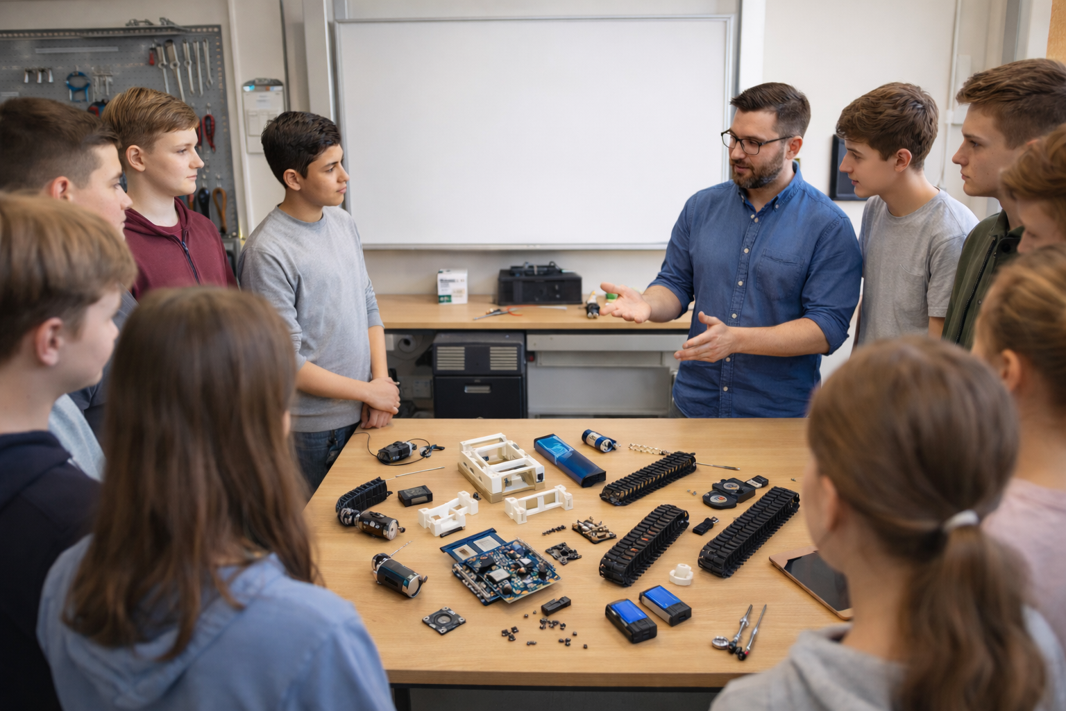Schüler:innen bauen voxloop Projekte im Unterricht